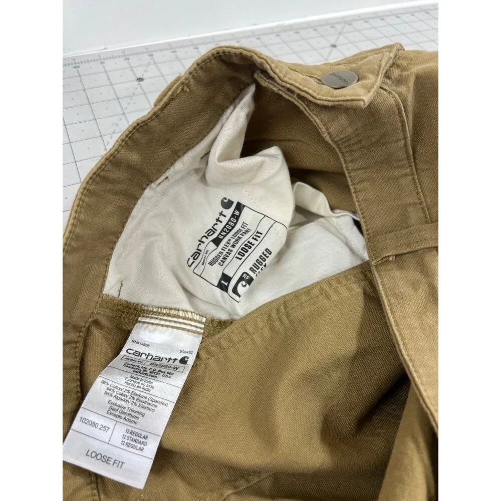 Carhartt Loose Fit Women's Carpenter Work Pants Size 12 Regular Brown  BN2080-W - Picture 5 of 10